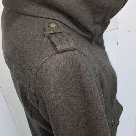 American Eagle Army Green Wool Bomber Coat - Picture 9 of 16